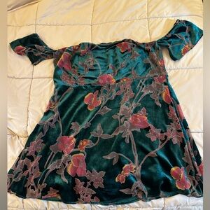 Forever 21 velvet off the shoulder dress